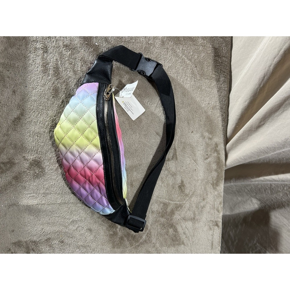 Vegan Est 2005 Rainbow Ombre Quilted Fanny Pack Belt Bag Crossbody NWT